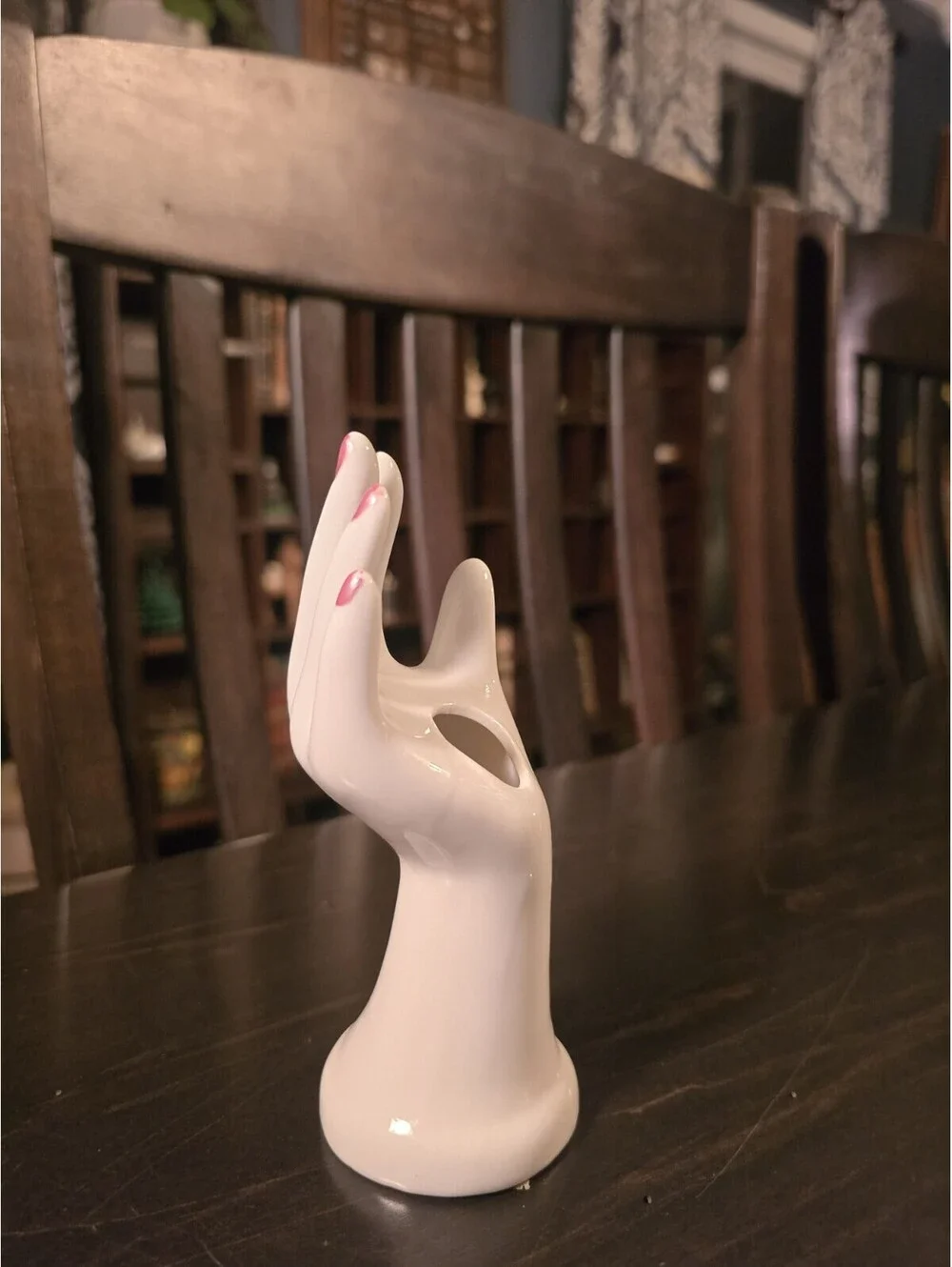 Small White Hand Ring Holder Bud Vase Propagations Plants Jewelry Holder